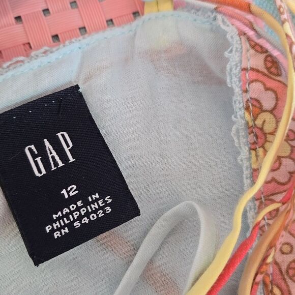 Gap Floral Boho Spaghetti Strap Camisole Top - Light Blue And Yello - Picture 6 of 7